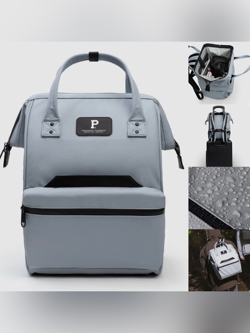 NWT Portland Gear Cascade Backpack Cloud Gray Standard Size Travel Wide Mouth